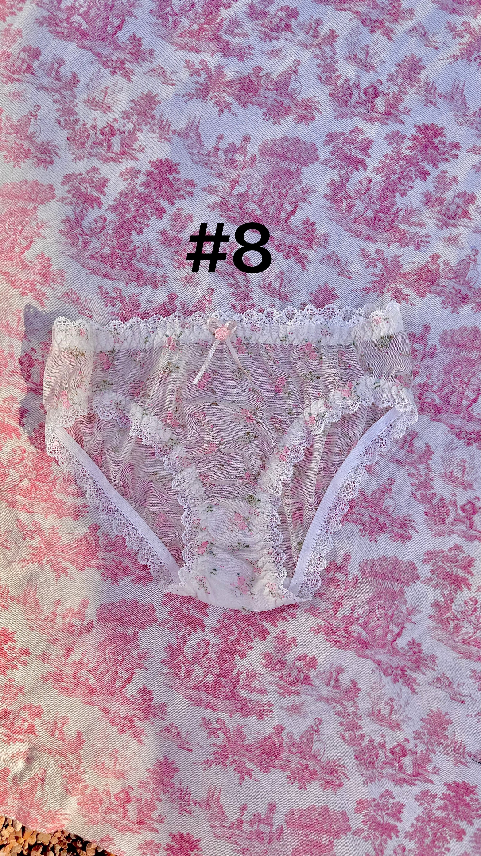 Small size coquette ruffle lace panties