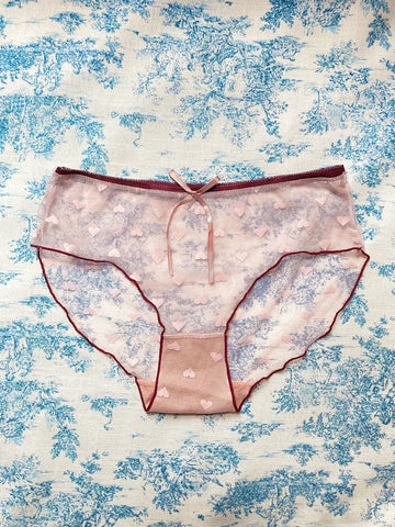 Pink Mesh Heart Panty