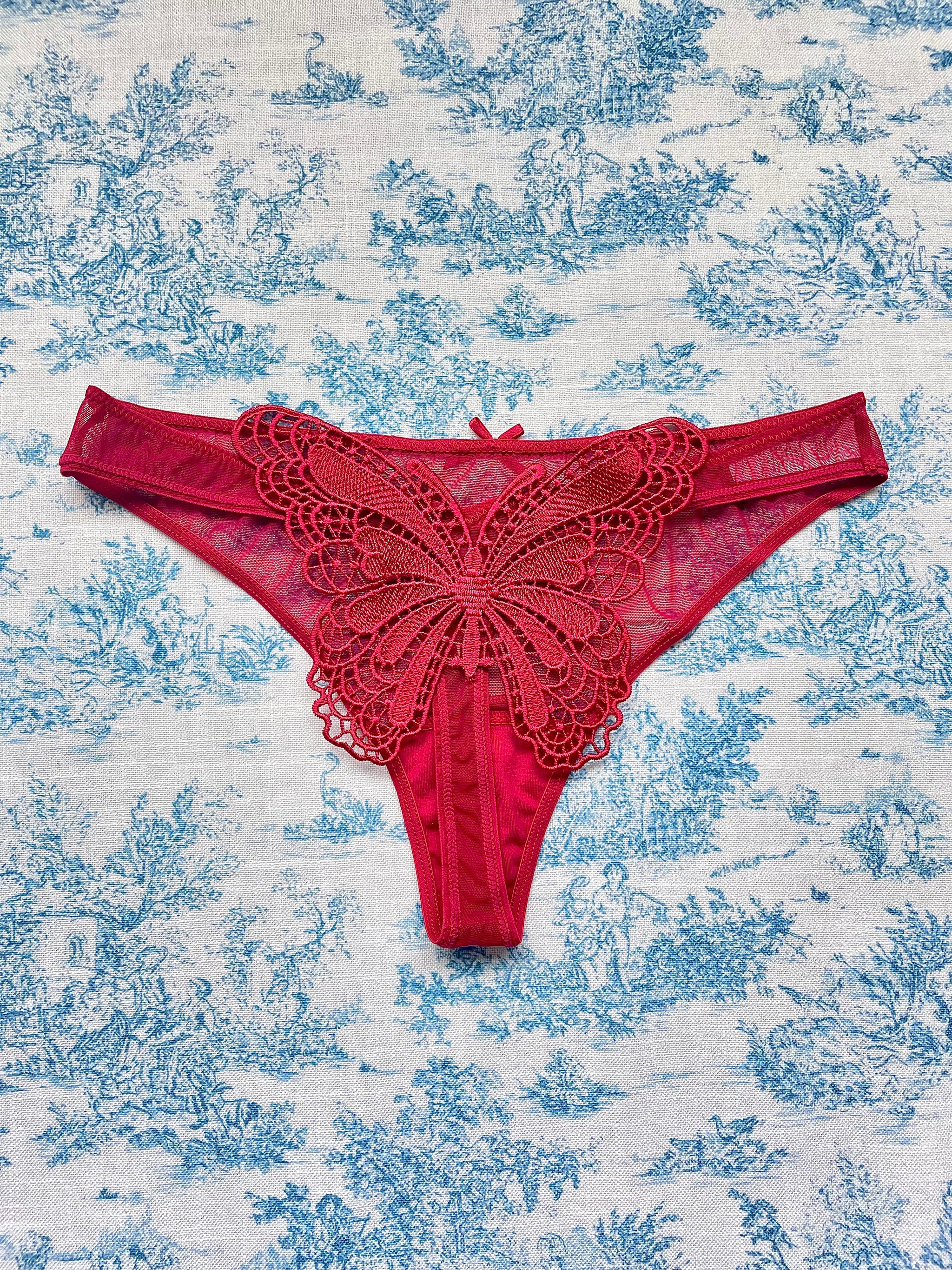 Red Mesh Butterfly Panty