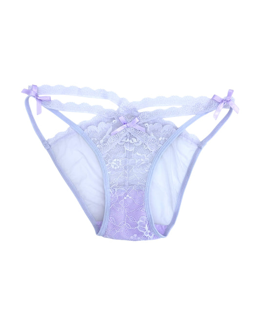 Elegantly Coquette Lace Panties with Satin Bow Embellishments