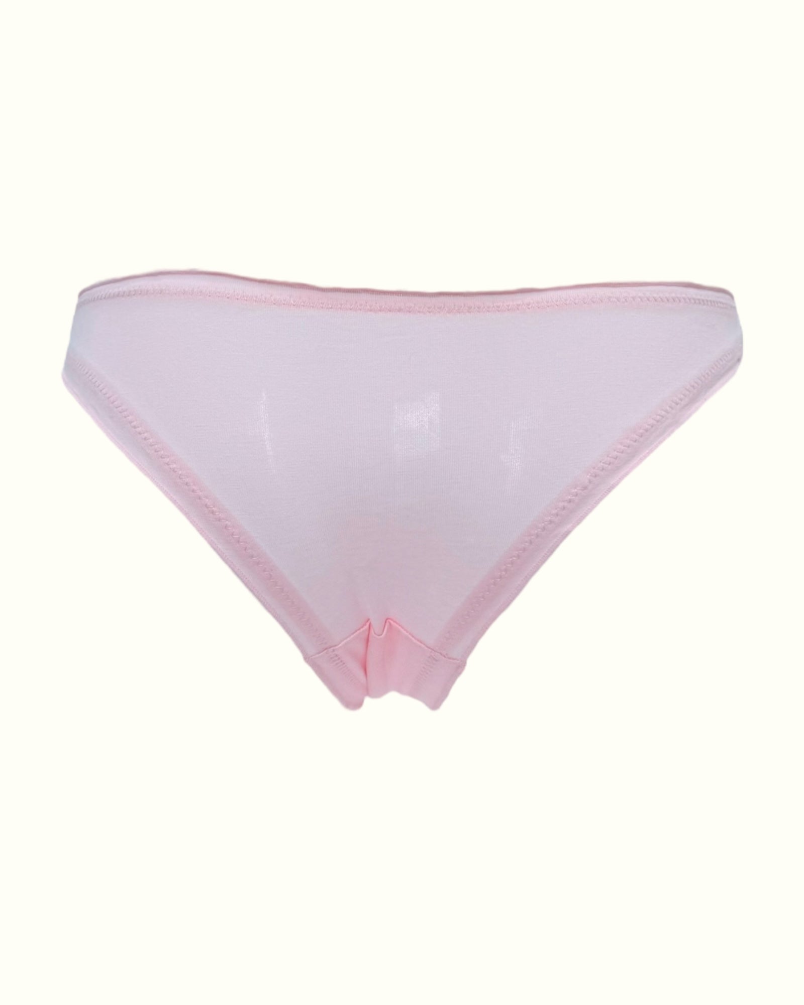 Soft Pink Satin Bow Panties with Ruffled Trim