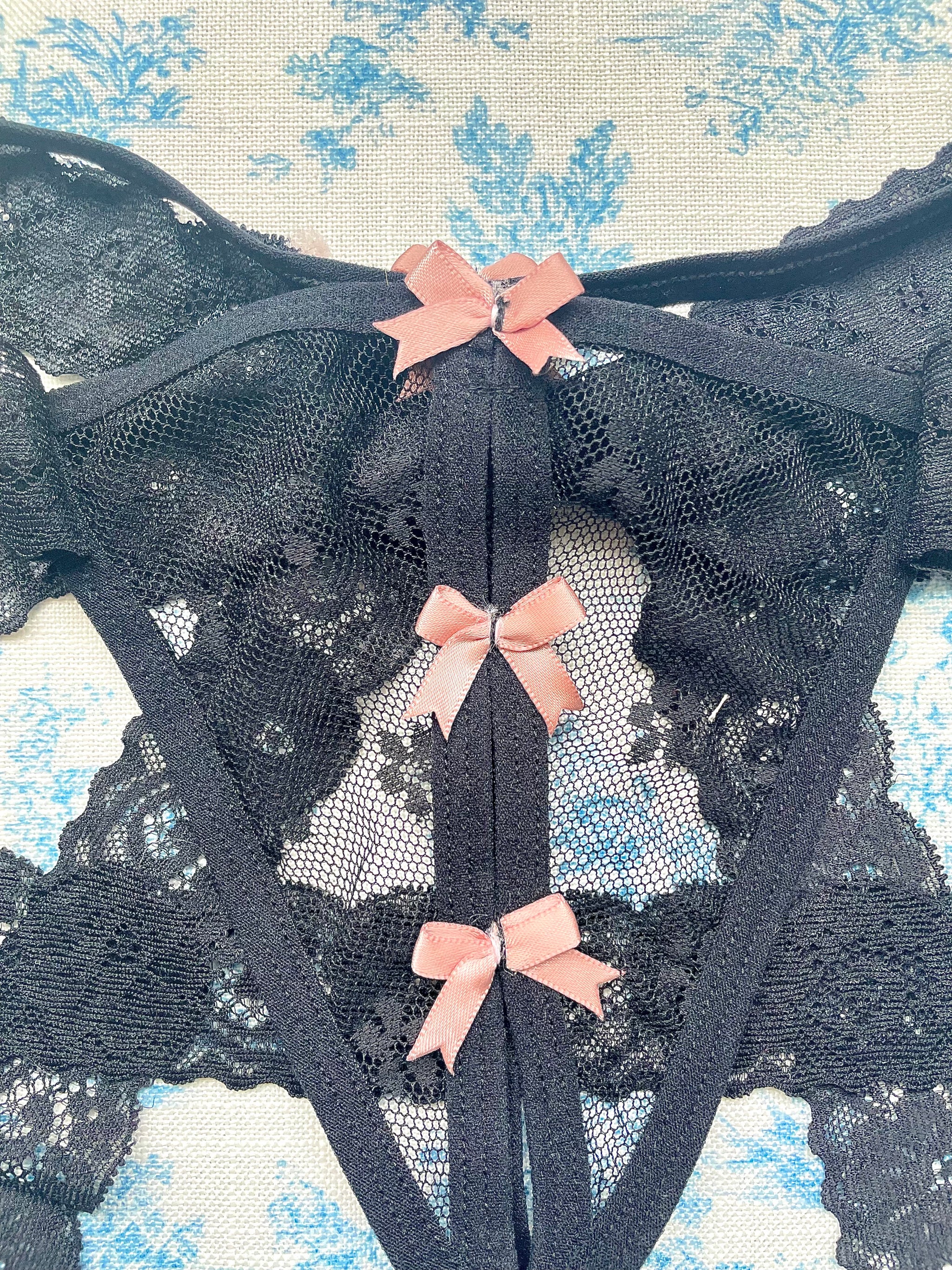 Black Lace Tie Panty