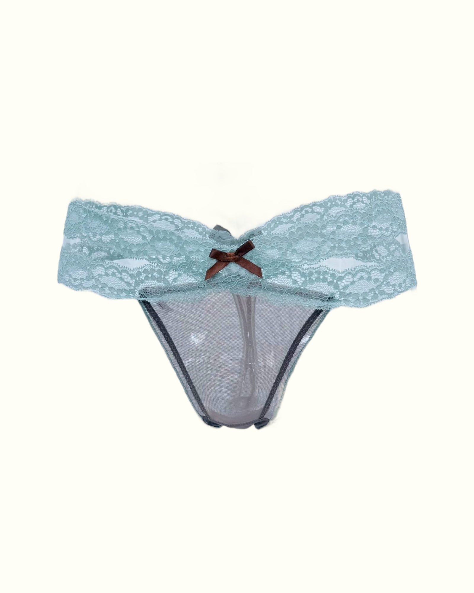 Elegant Lace-Trimmed Panties with Satin Bow Accent