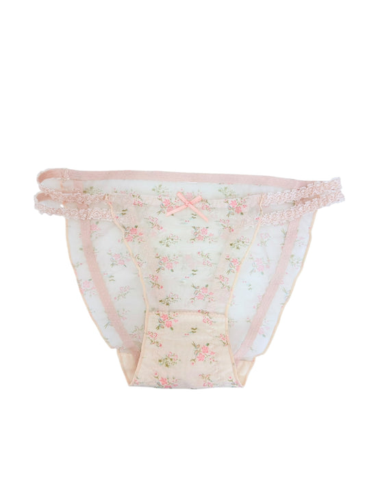 Floral Lace Panty Duo with Bow Accents