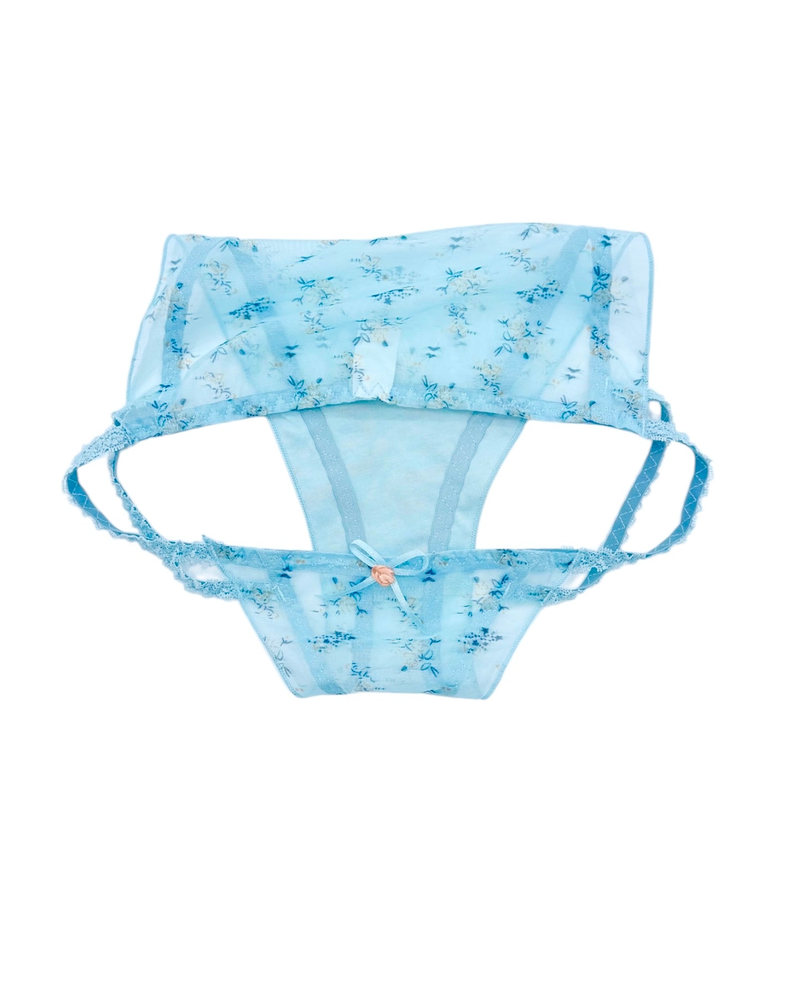 Delicate Floral Lace Panty with Bow Charm