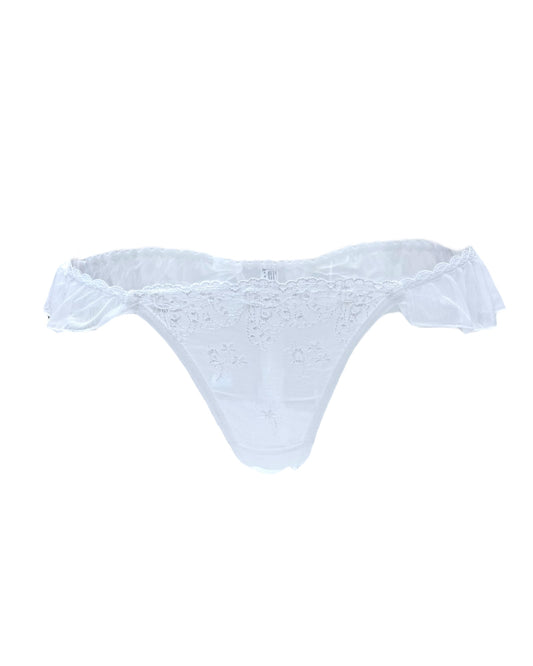 Ethereal Ruffled Lace Thong