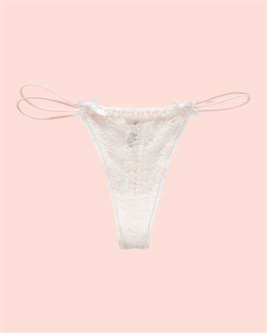 Coquette Lace G-String with Bow and String Detail