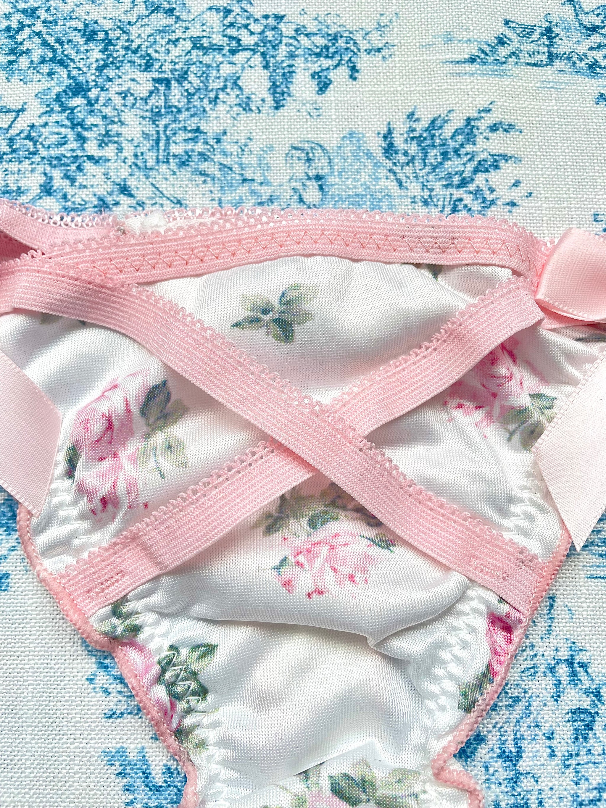 Pink & White Floral Bow Panty