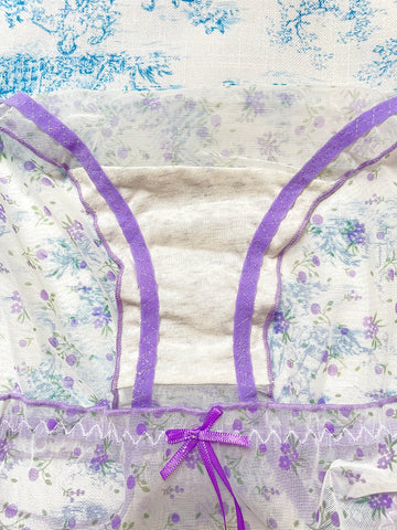 Purple & White Floral Panty