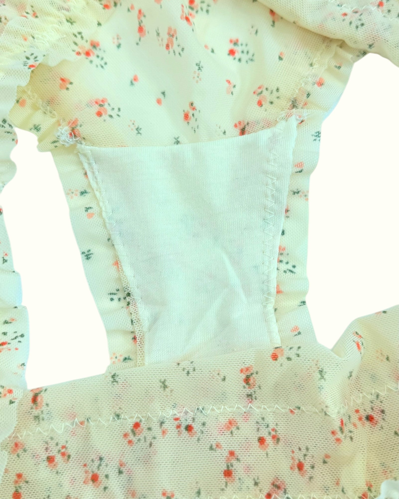 Vintage Floral Ruffled Briefs with Bow Accent