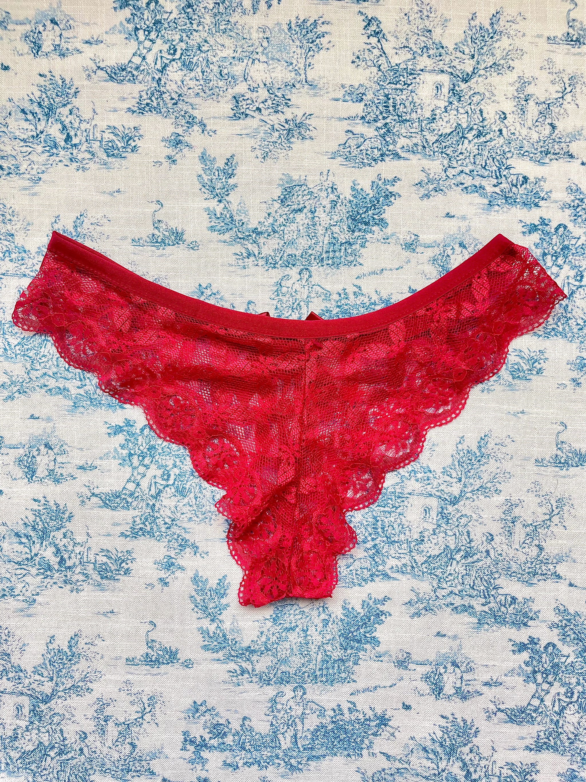 Red Lace Bow Panty