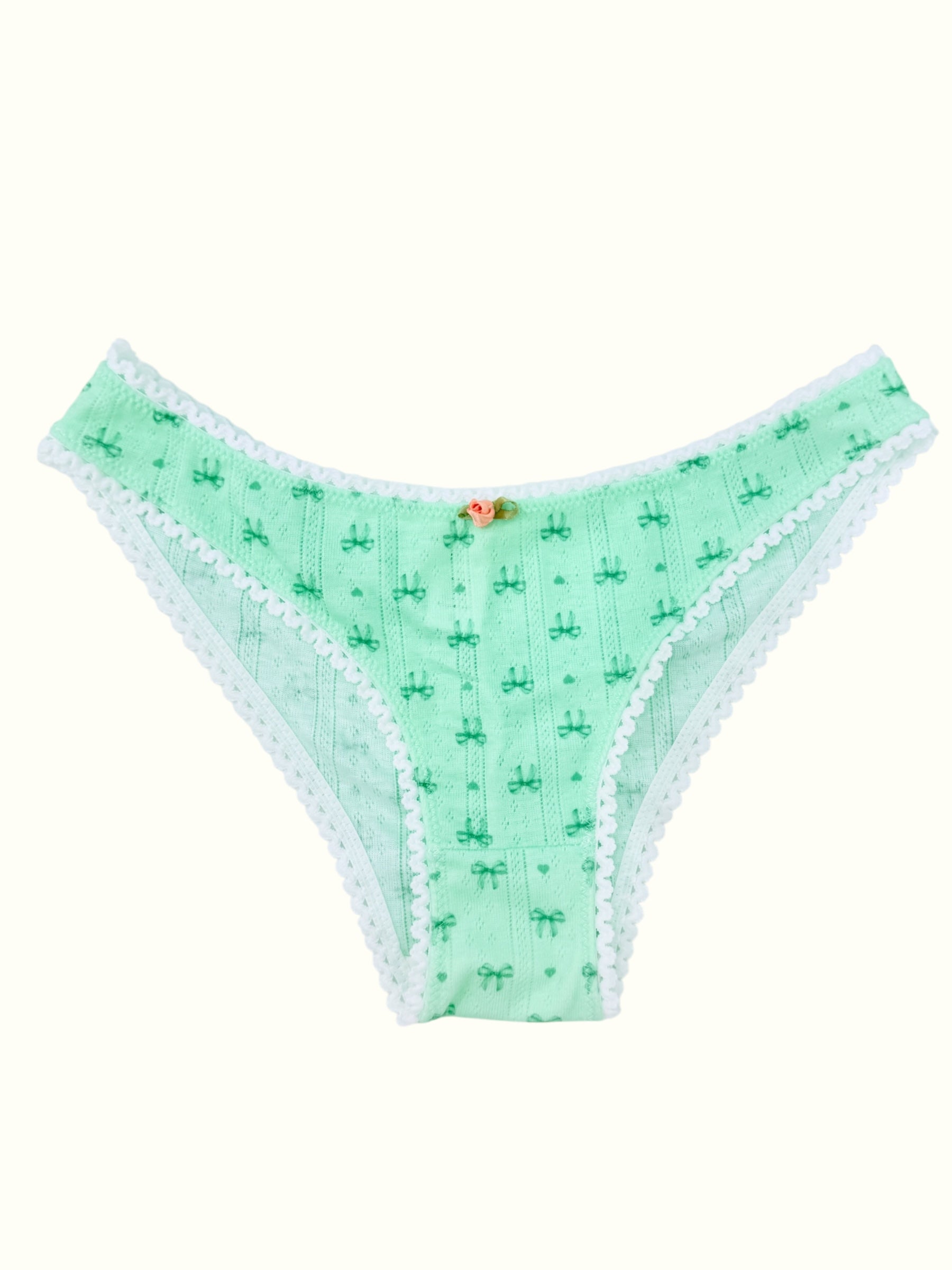 English Rose French-Style Pointelle Cozy Cheeky Panty with Bow