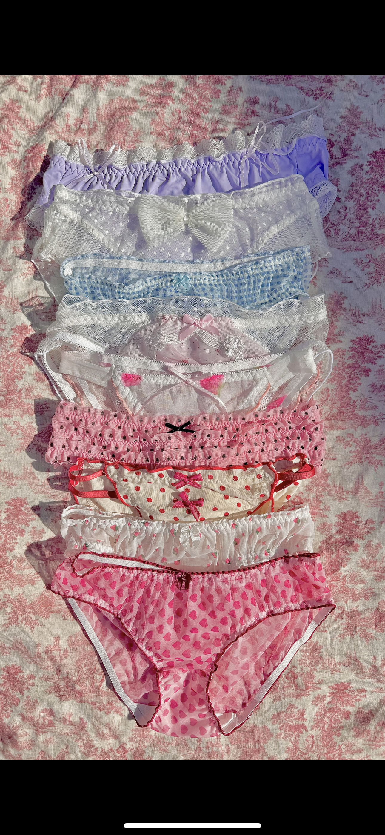 Small size coquette ruffle lace panties