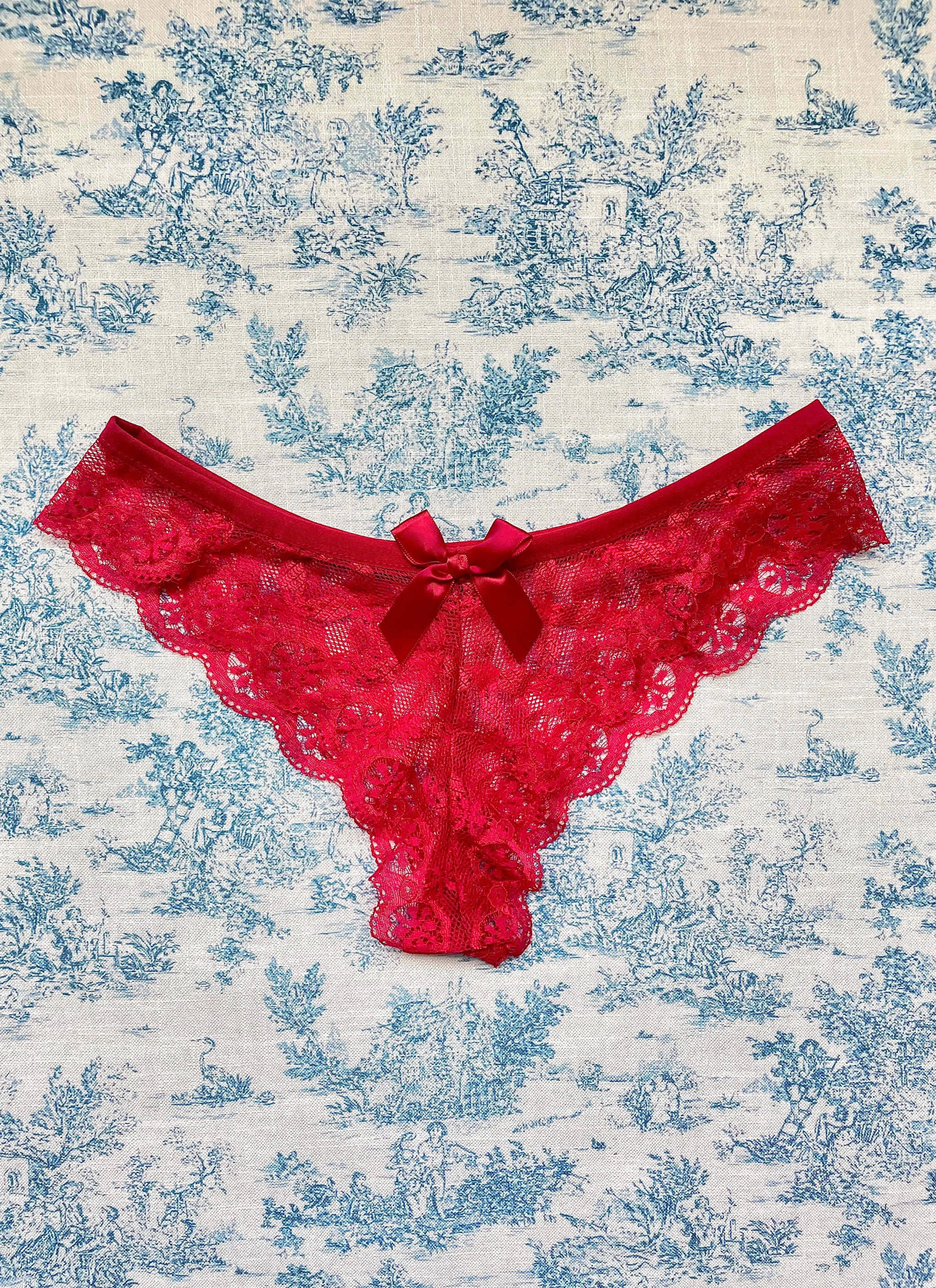 Red Lace Bow Panty