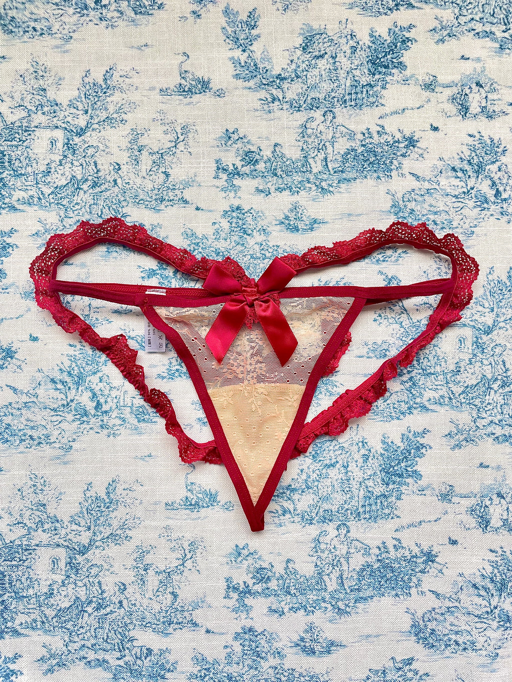 Red Lace Strap Panty