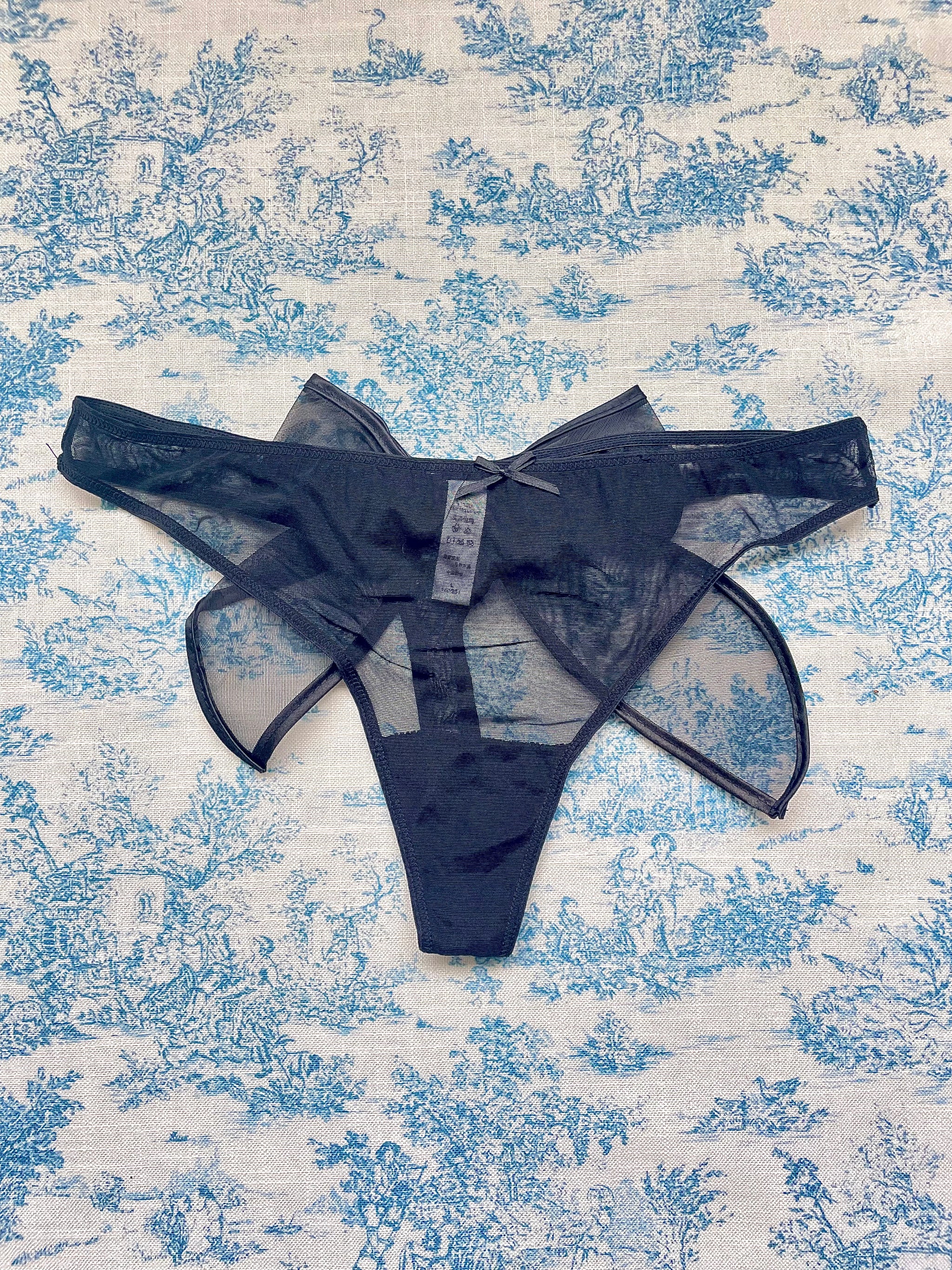 Black Mesh Bow Panty