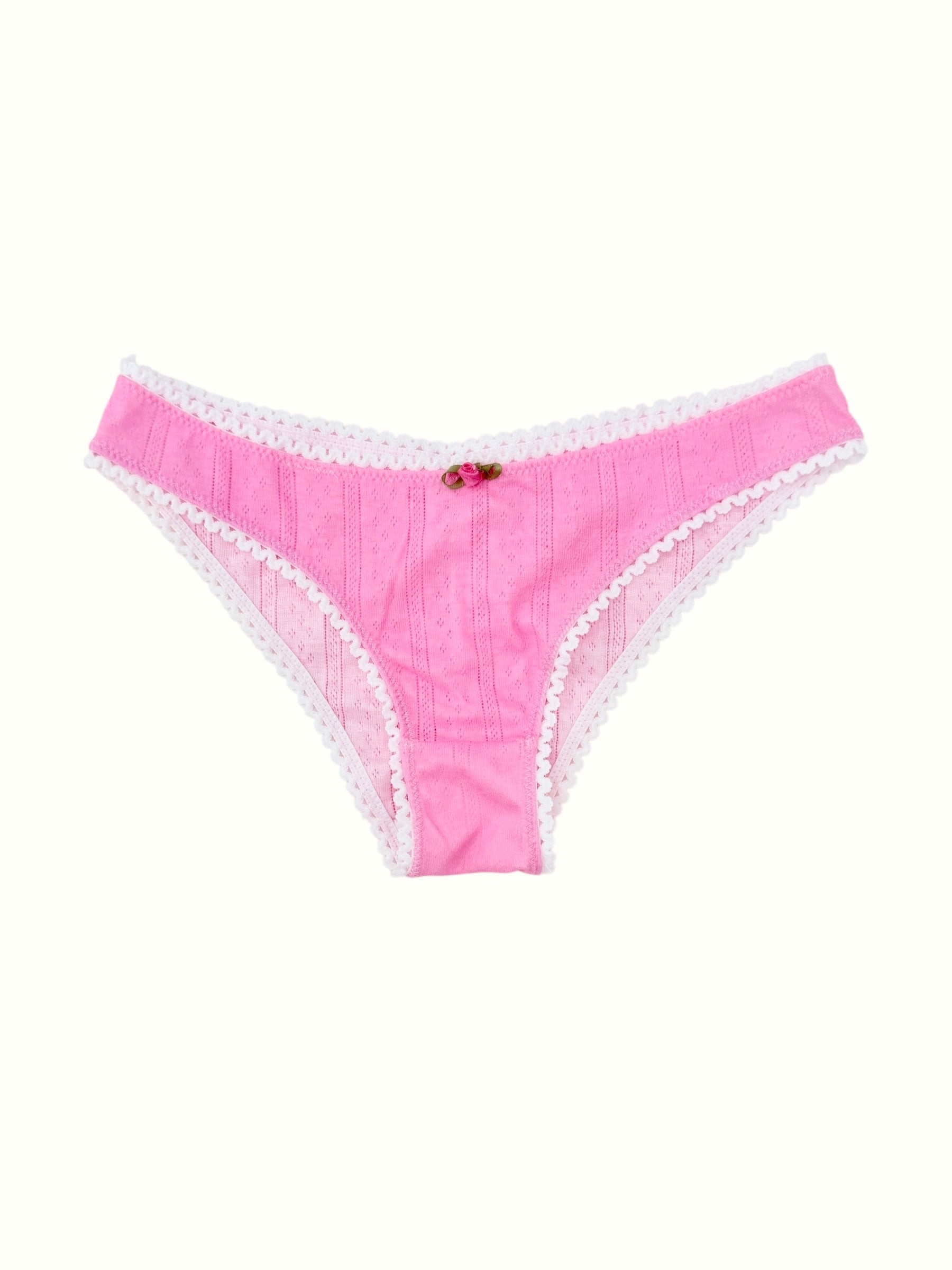 French-Inspired Cotton 90's Pointelle cheeky panty