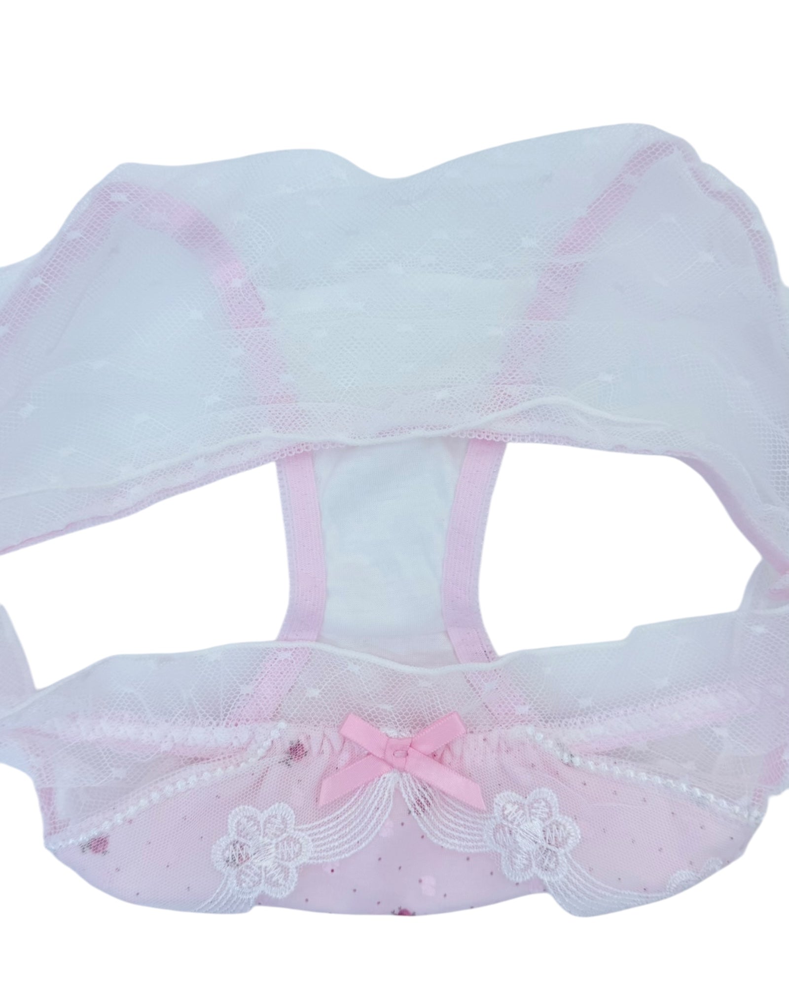 Romantic Pink Floral Mesh Panty