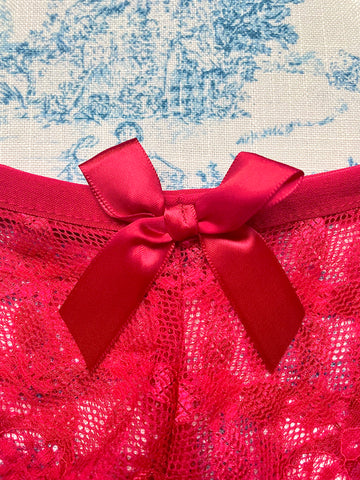 Red Lace Bow Panty