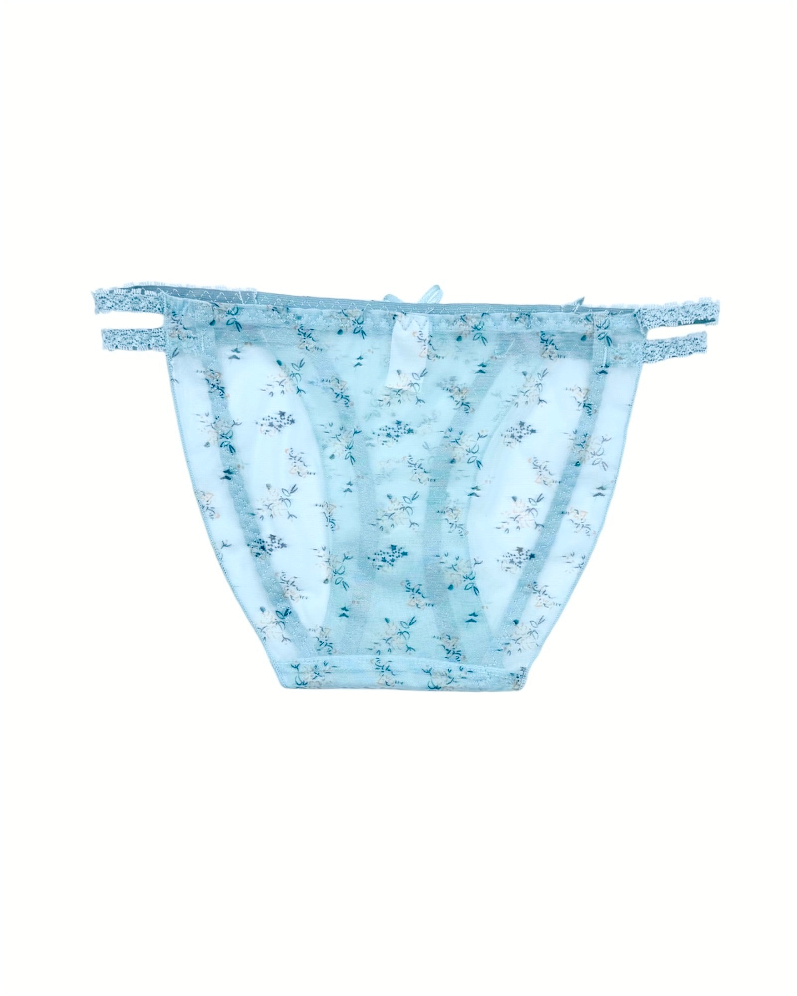 Delicate Floral Lace Panty with Bow Charm