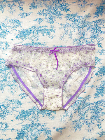 Purple & White Floral Panty