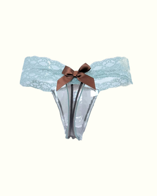 Elegant Lace-Trimmed Panties with Satin Bow Accent