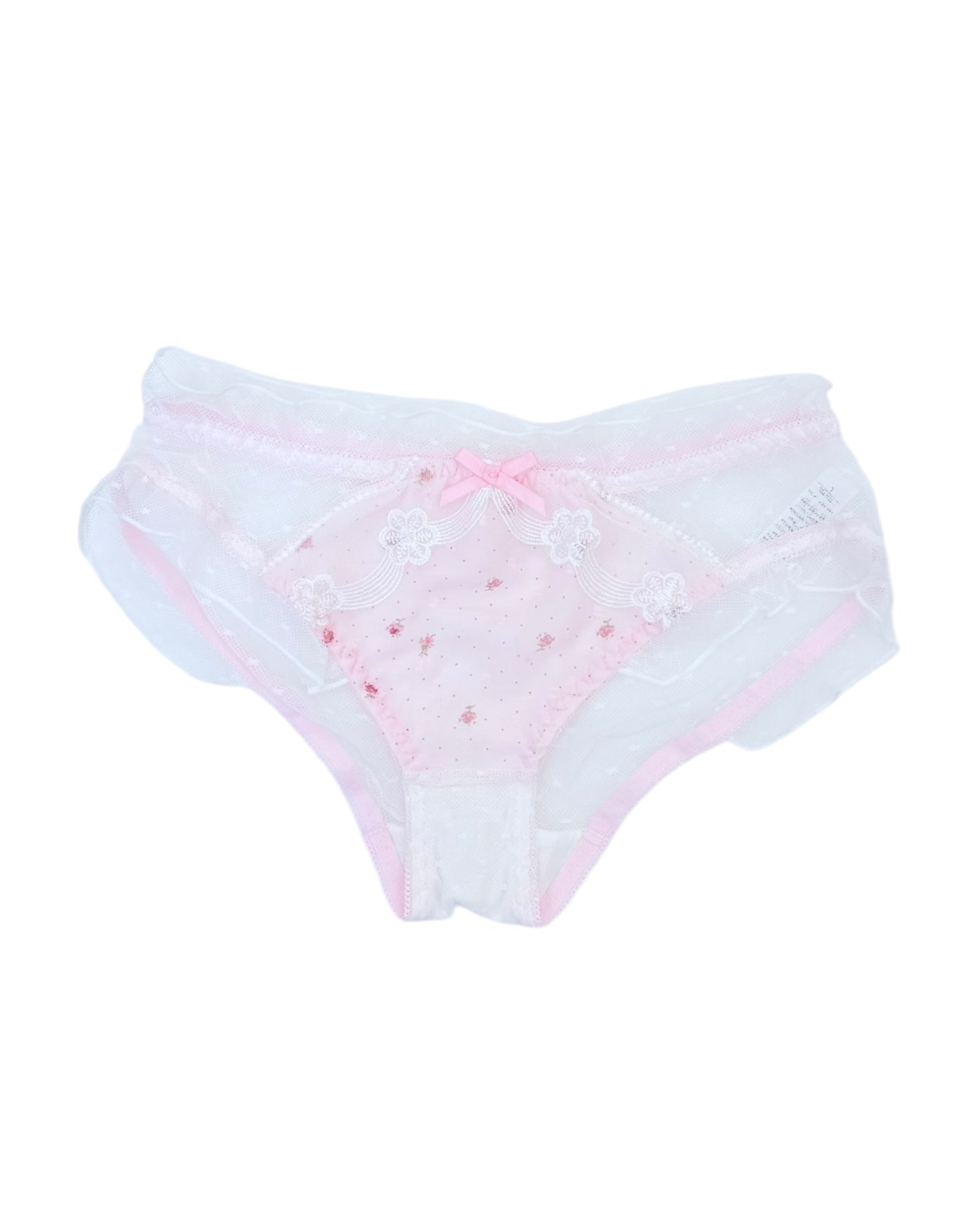 Romantic Pink Floral Mesh Panty