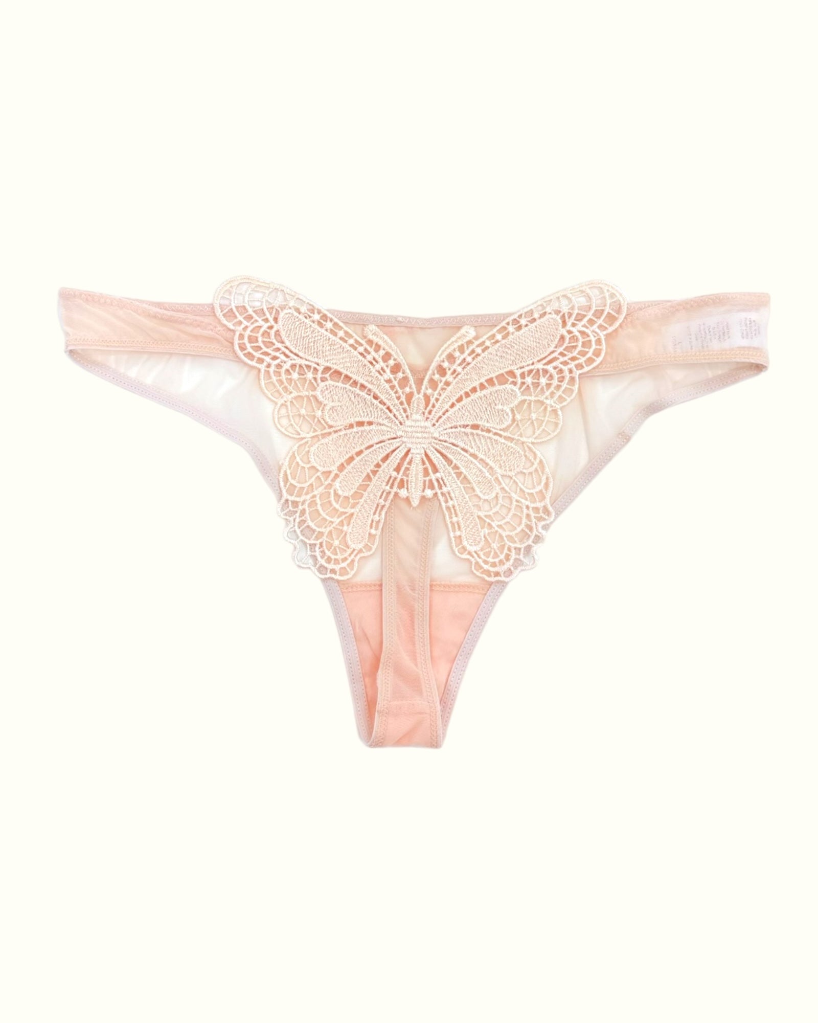 Butterfly Embroidery Mesh Thong