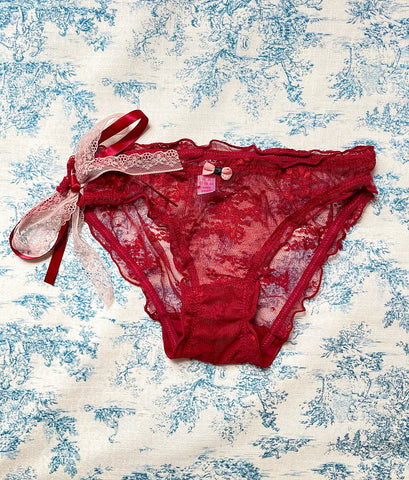 Red Lace Tie Panty