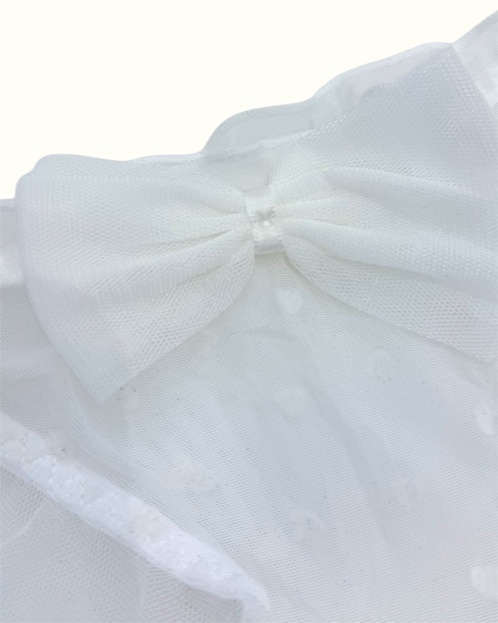 Sheer White Ruffle Panties with Bow Detail