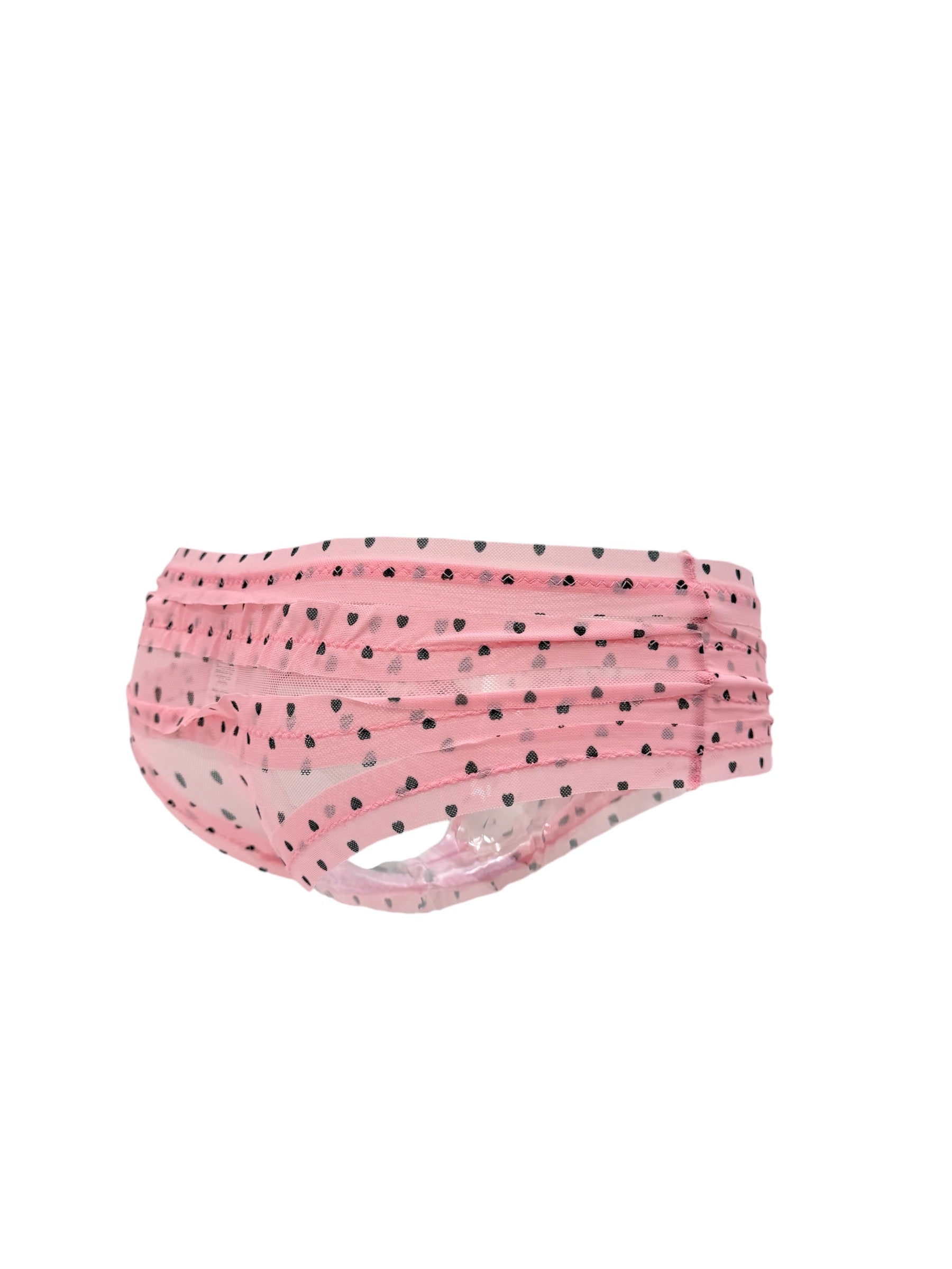 Whispers of Love: Pink Petals & Midnight Hearts Ruffle Panty