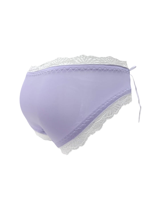 Purple & White Lace Trim Panty