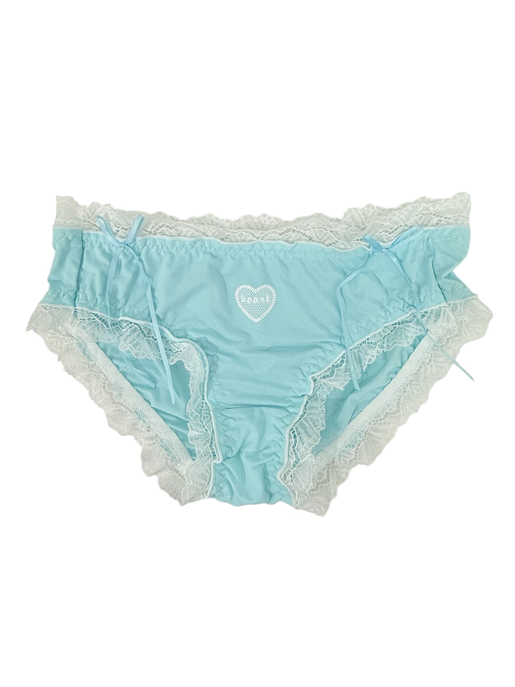 Blue & White Lace Trim Panty