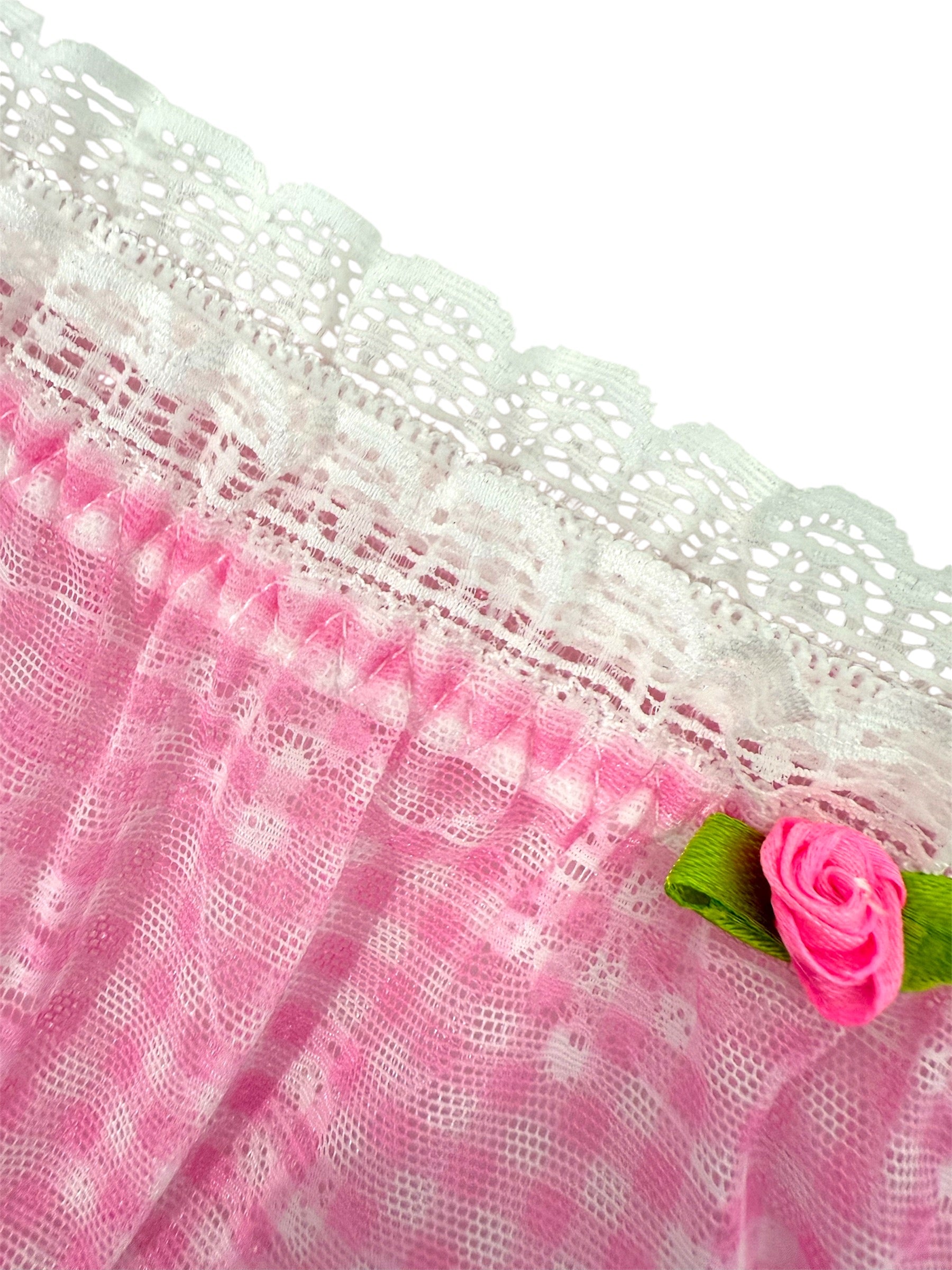 Pink Gingham Lace Trim Panty