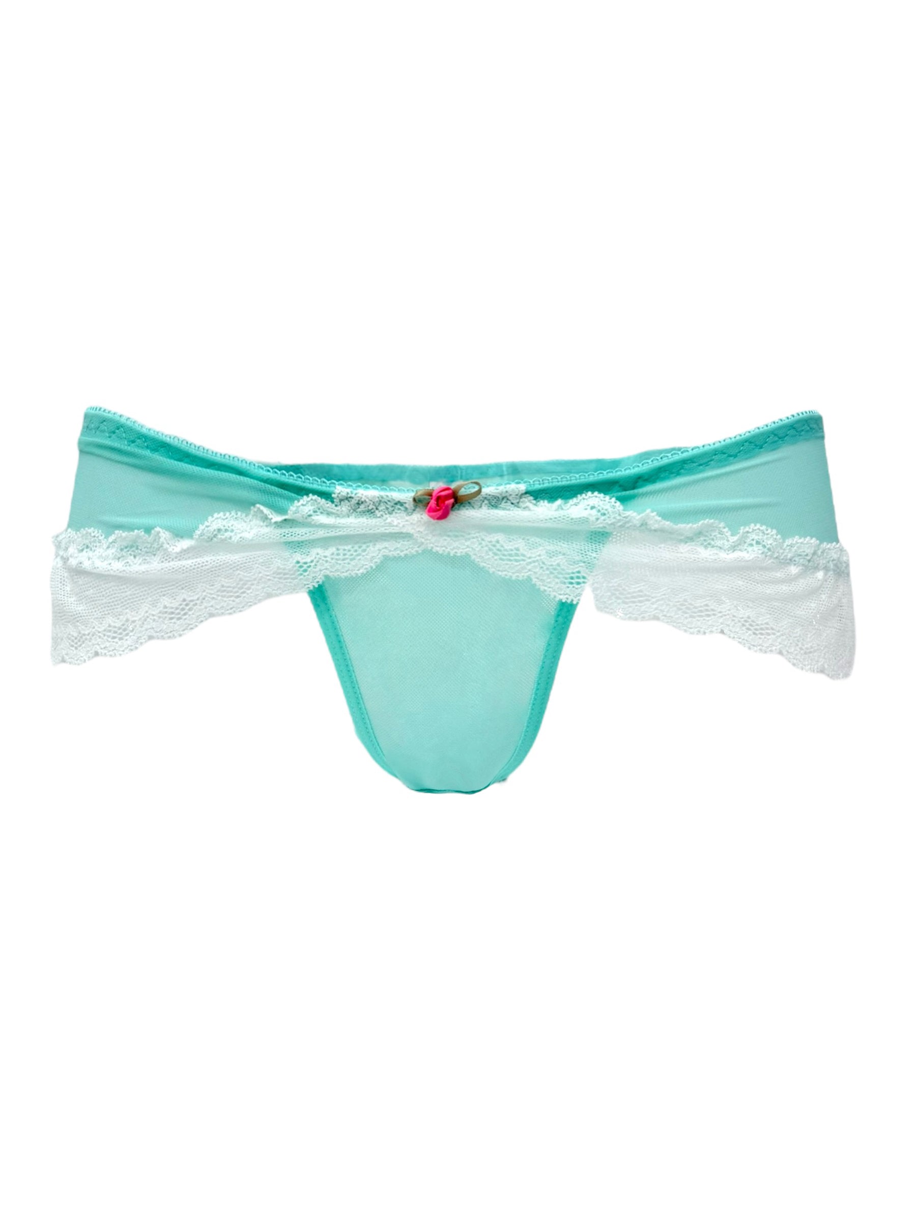 Aqua Lace Trimmed Coquette Panty