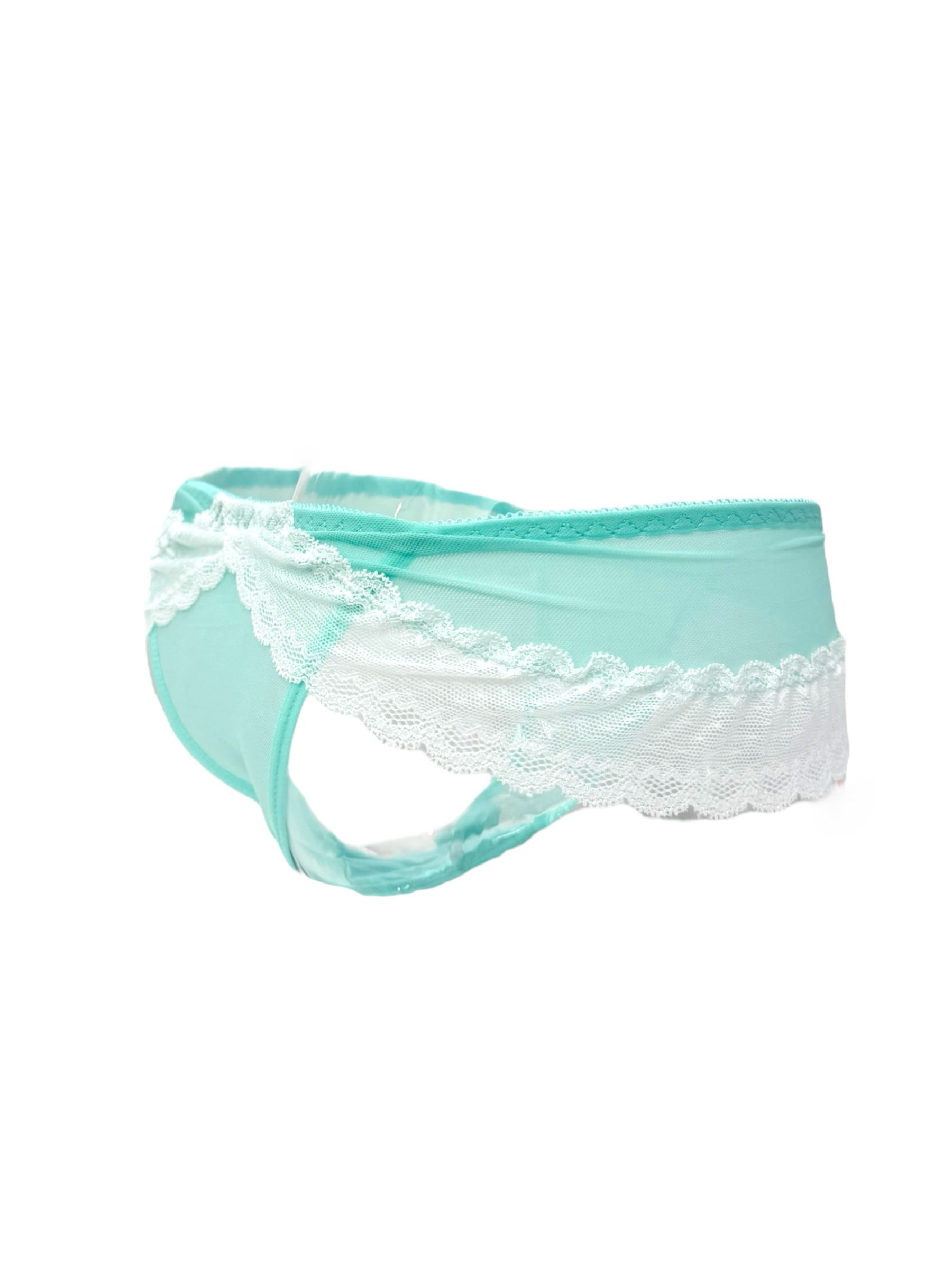 Aqua Lace Trimmed Coquette Panty