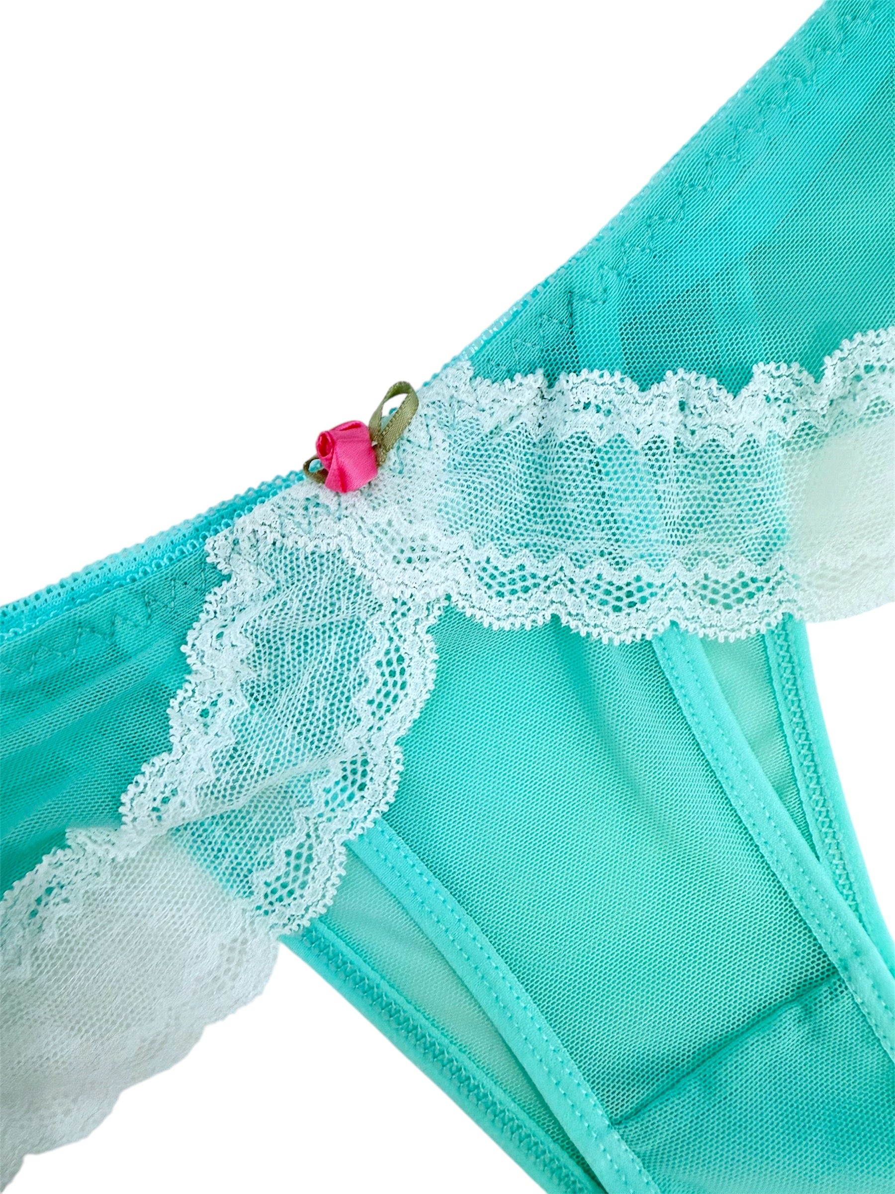 Aqua Lace Trimmed Coquette Panty