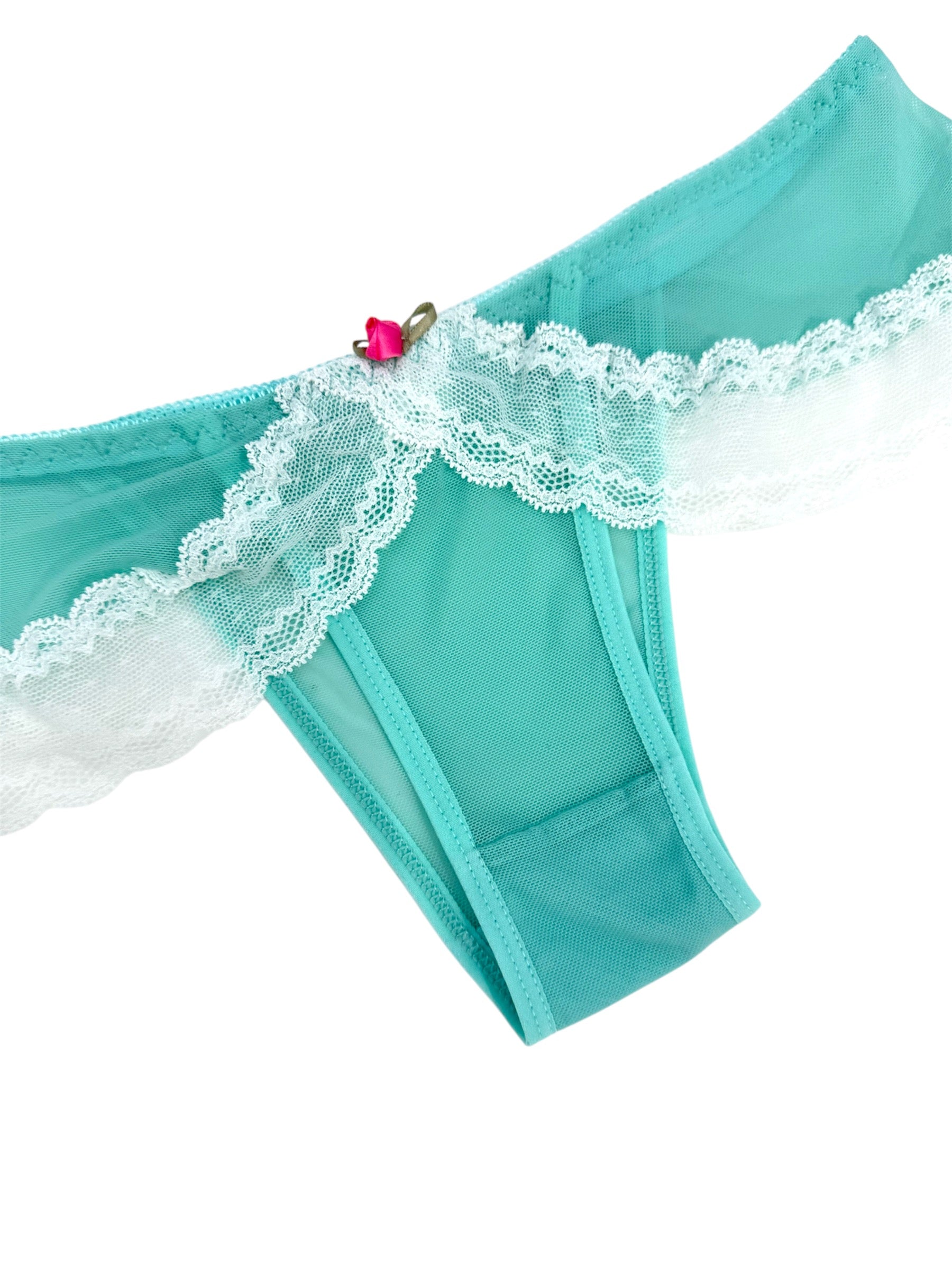 Aqua Lace Trimmed Coquette Panty