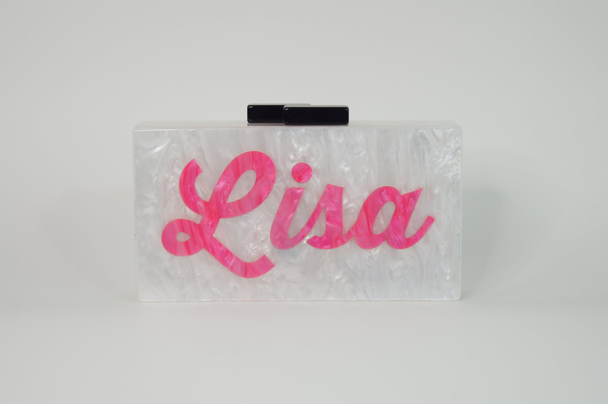 Personalized Name Acrylic Box Clutch-Medium Size-Handbags & Purses - MILANBLOCKS