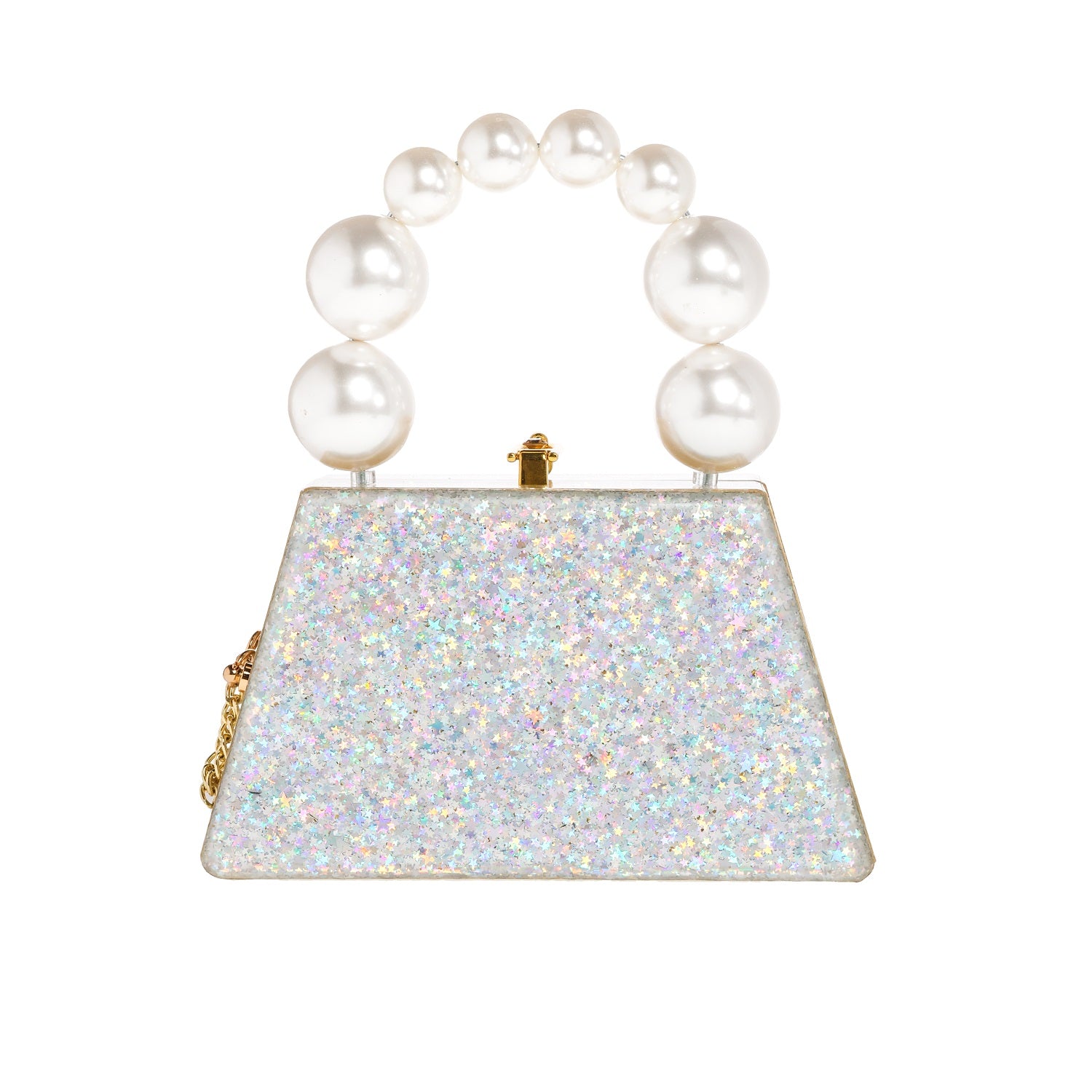 Forever Love Glitter Top Handle Acrylic Clutch